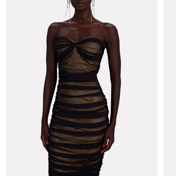 NORMA KAMALIWalter Strapless Mesh Mini Dress Size S /36 - Picture 5 of 10